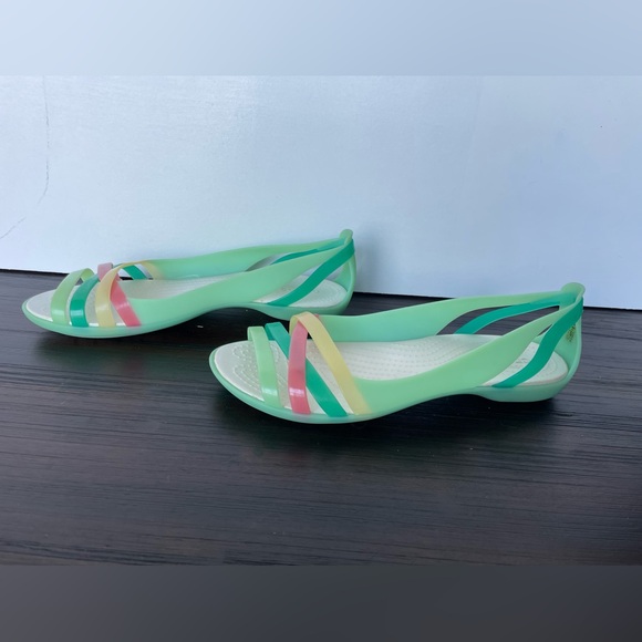 💥SALE💥 Crocs Green Isabella Sandal Jelly Comfort Shoes Pink Yellow Mint Size 8 - Picture 10 of 10